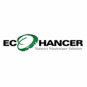 Ecohancer logo, black lettering with a large green 'O' in center.