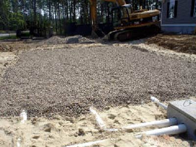 Photo of septic tank area covered following installation of new septic system