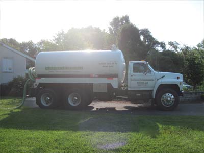Photo of septic pumping truck; system maintenance is part of septic services offered by Statewide Environmental Services LLC